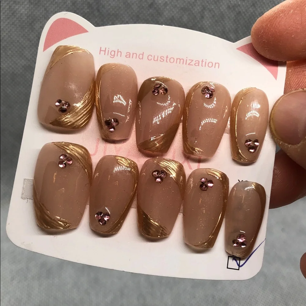 Size L custom made press on nails
